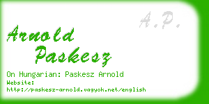 arnold paskesz business card